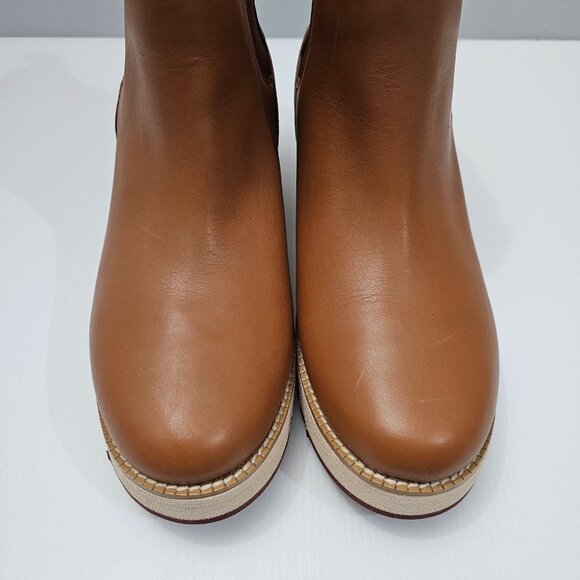 Cole Haan Zerogrand City Ankle Boot Womens 10.5 Tan Leather Waterproof Wedge - Picture 5 of 16